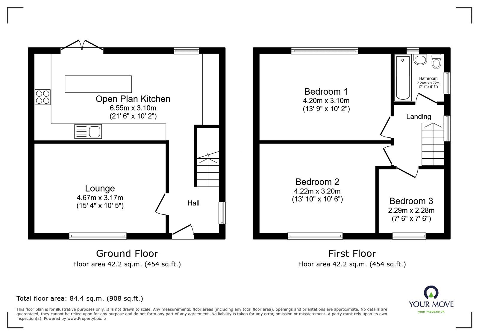 Floorplan of 3 bedroom Semi Detached House for sale, Weaver Road, Earl Shilton, Leicestershire, LE9