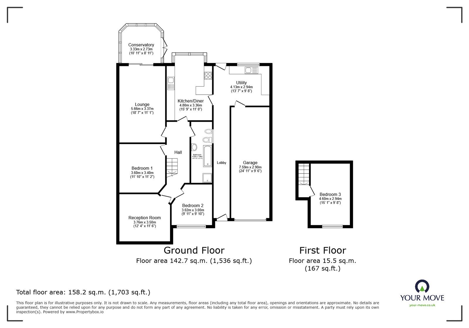 Floorplan of 3 bedroom Semi Detached Bungalow for sale, Ash Road, Earl Shilton, Leicestershire, LE9