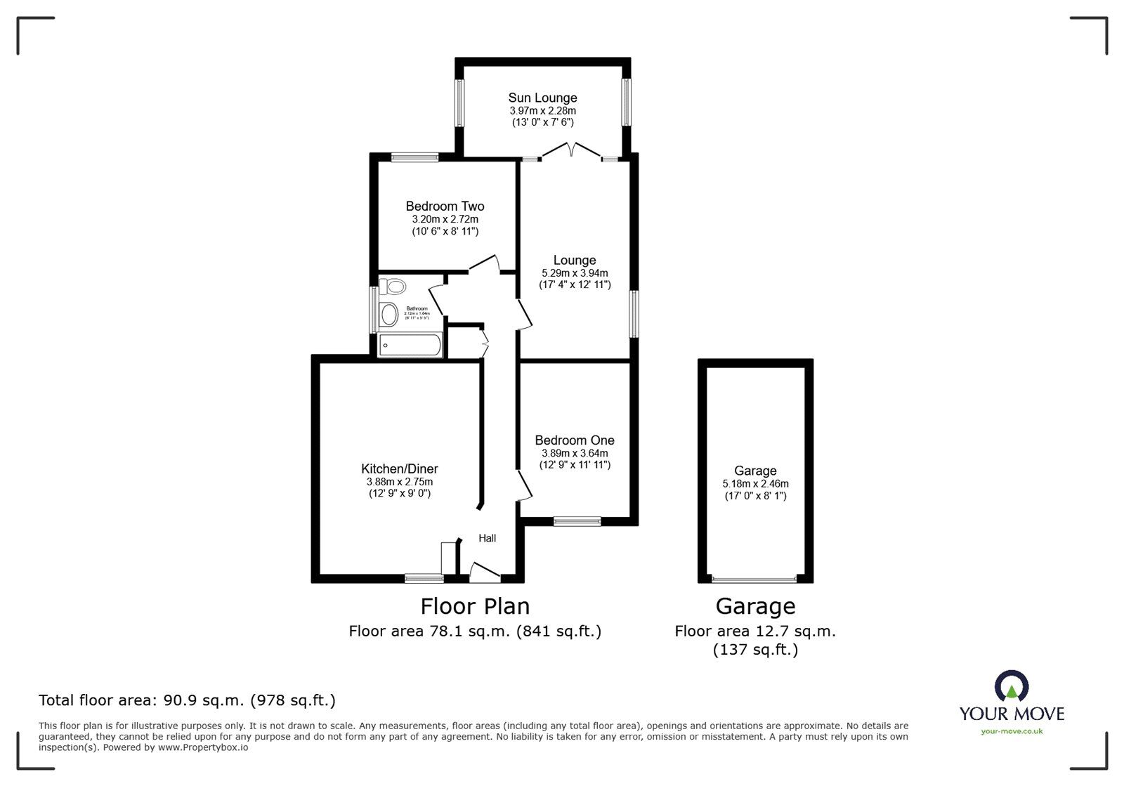 Floorplan of 2 bedroom Detached Bungalow for sale, Denis Road, Burbage, Leicestershire, LE10