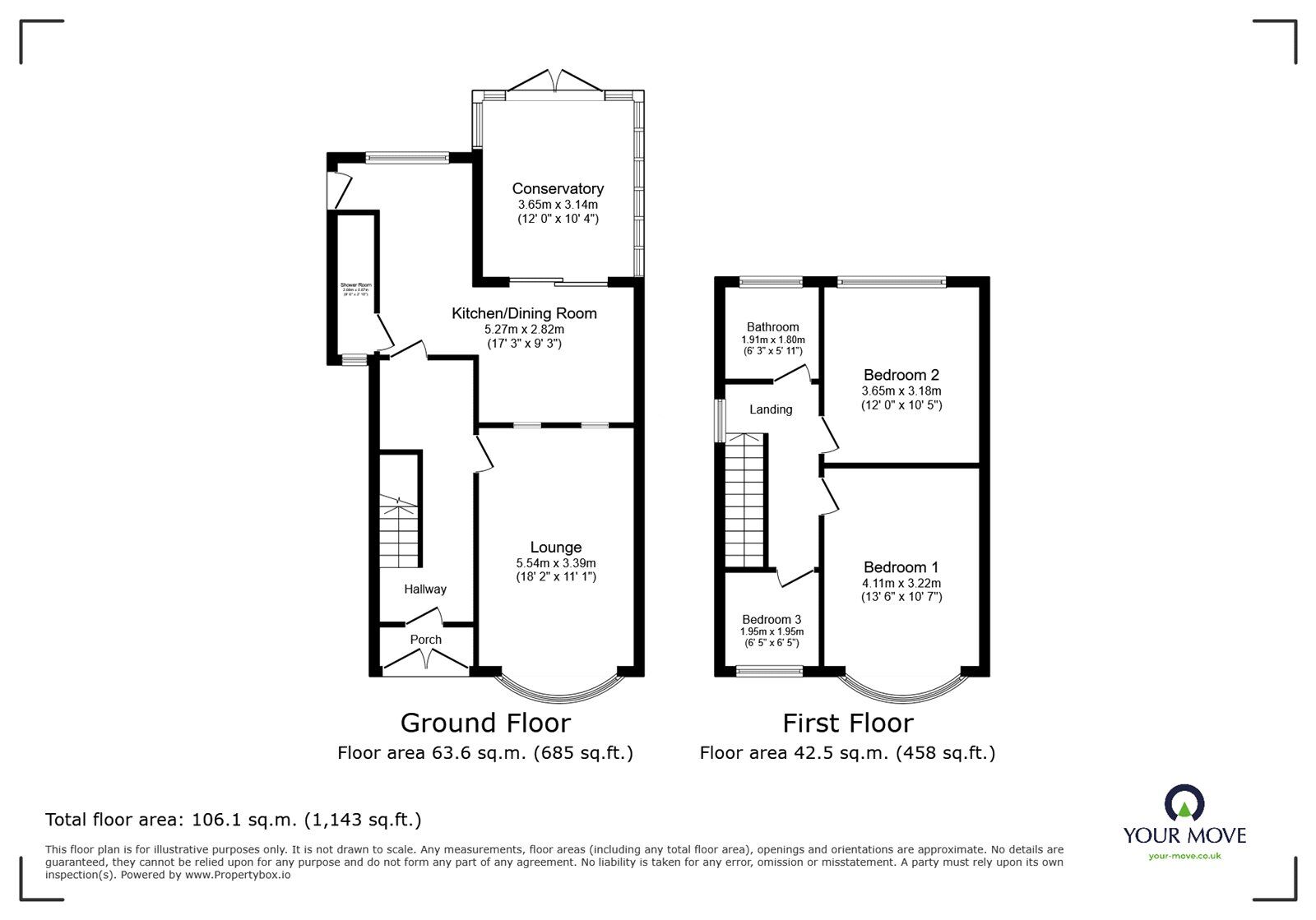 Floorplan of 3 bedroom Semi Detached House for sale, Rugby Road, Burbage, Leicestershire, LE10