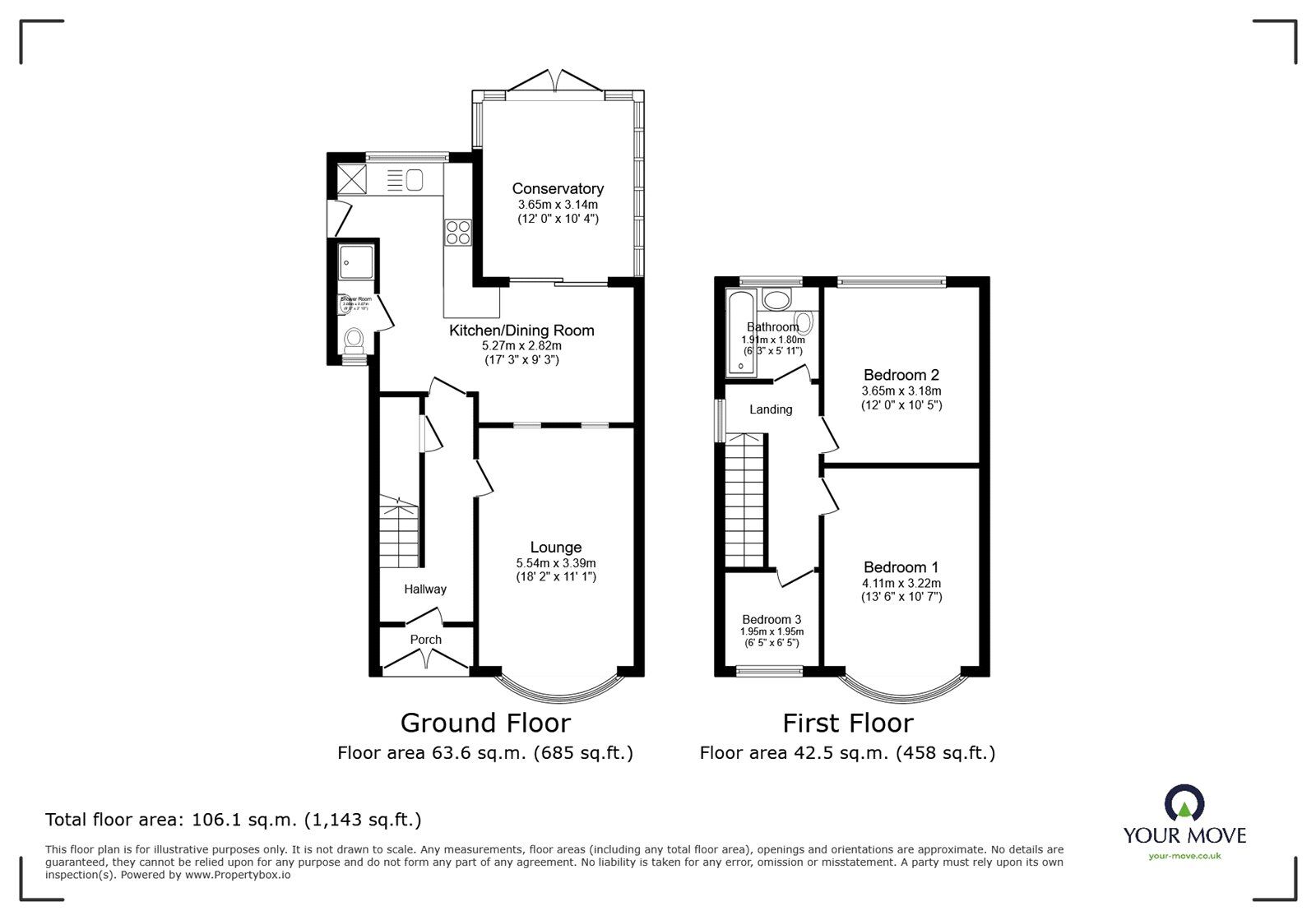 Floorplan of 3 bedroom Semi Detached House for sale, Rugby Road, Burbage, Leicestershire, LE10