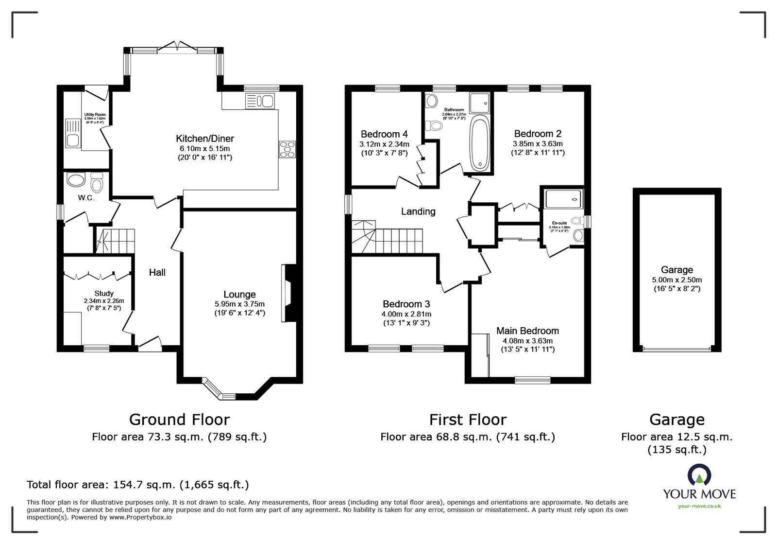 Floorplan of 4 bedroom Detached House for sale, Sunloch Close, Burbage, Leicestershire, LE10