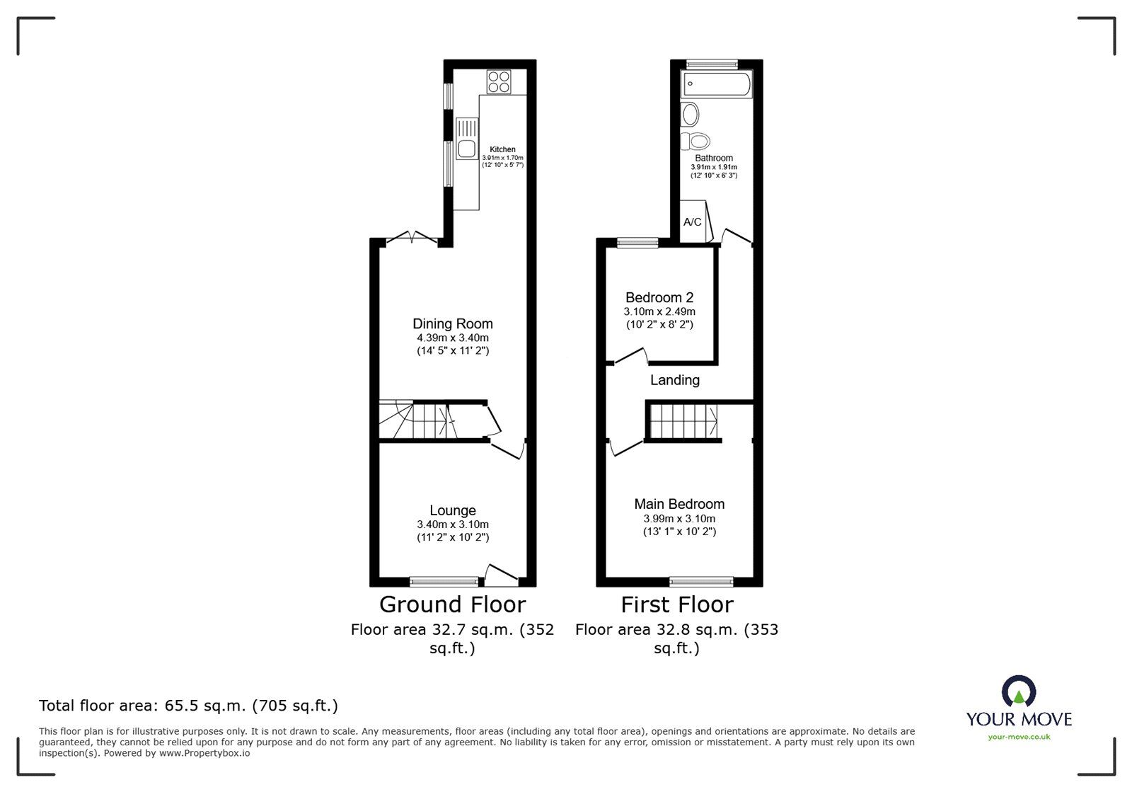 Floorplan of 2 bedroom End Terrace House for sale, Melton Street, Earl Shilton, Leicestershire, LE9