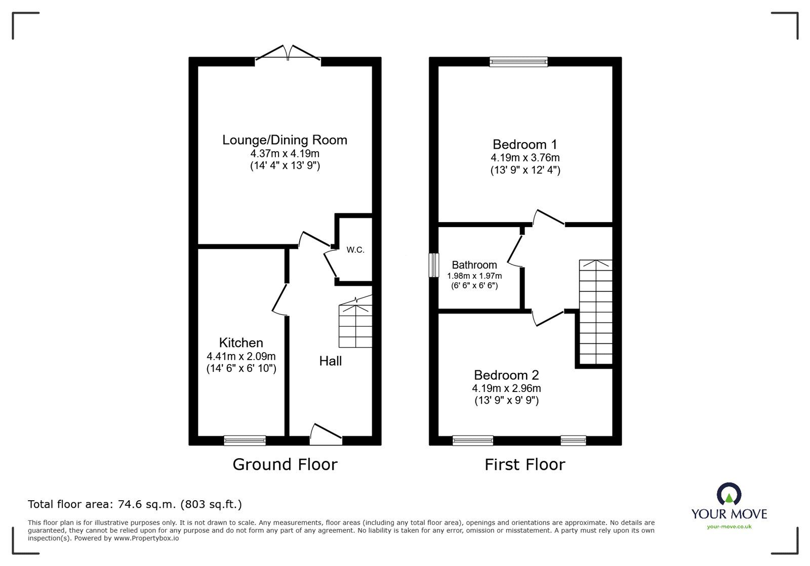 Floorplan of 2 bedroom Semi Detached House for sale, Garden Crescent, Barlestone, Leicestershire, CV13