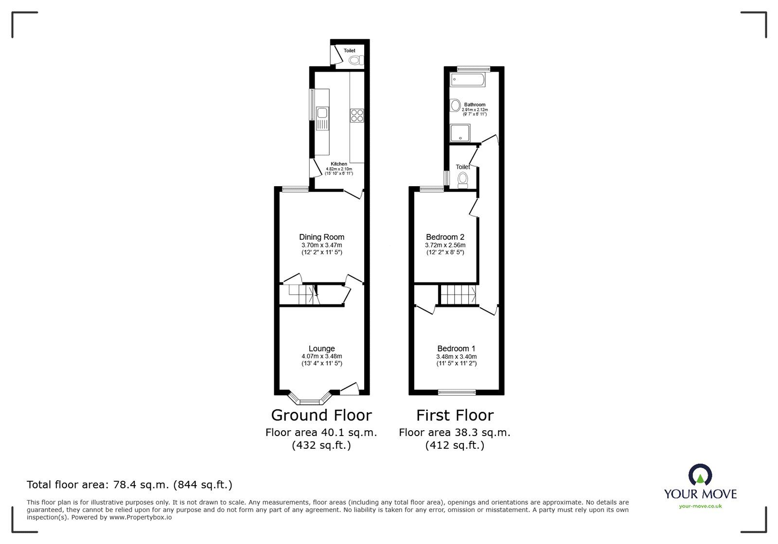 Floorplan of 2 bedroom Mid Terrace House for sale, John Street, Hinckley, Leicestershire, LE10