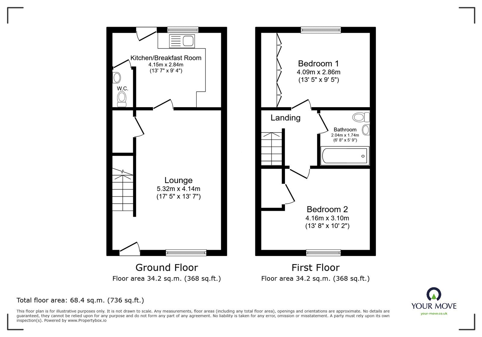 Floorplan of 2 bedroom Semi Detached House for sale, Bradley Row, Hinckley, LE10