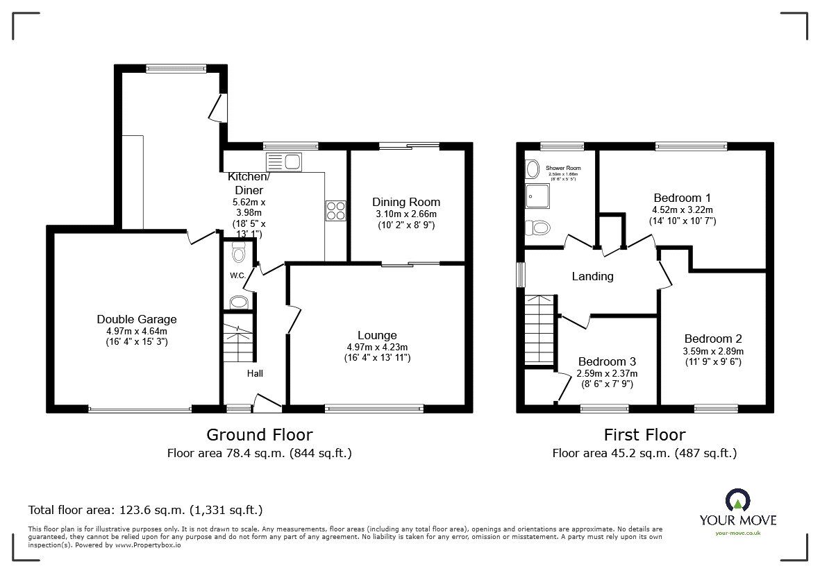 Floorplan of 3 bedroom Detached House for sale, Bracken Drive, Wolvey, LE10