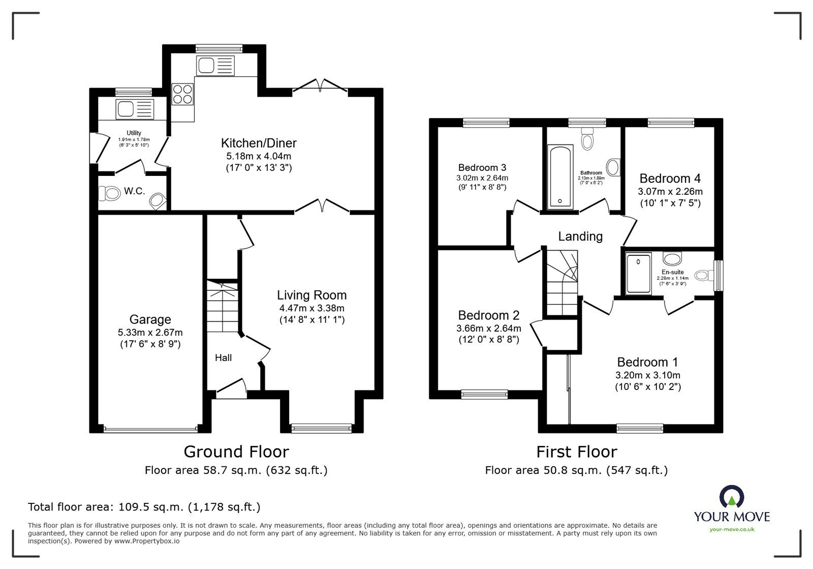 Floorplan of 4 bedroom Detached House for sale, Bader Close, Hinckley, Leicestershire, LE10