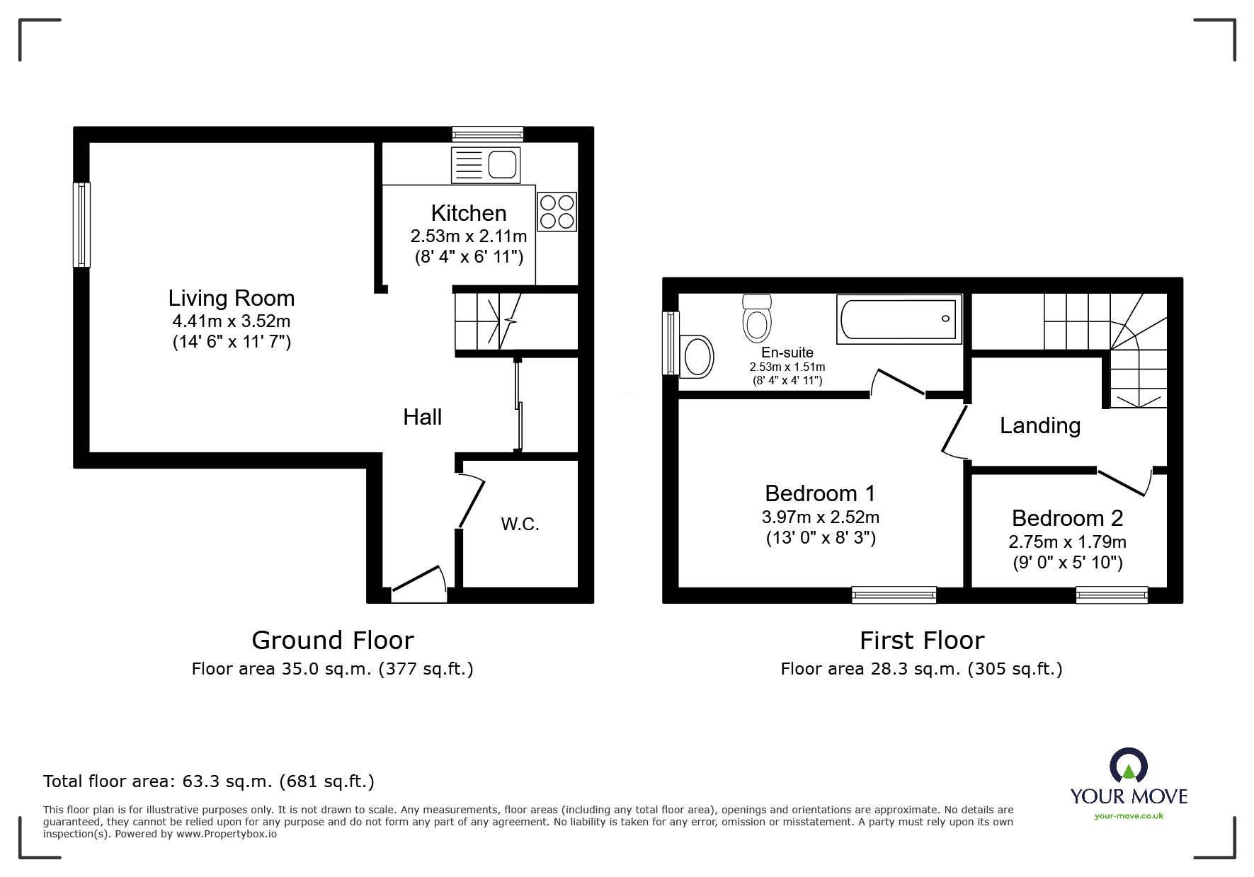 Floorplan of 2 bedroom End Terrace House to rent, Wood Street, Earl Shilton, Leicestershire, LE9