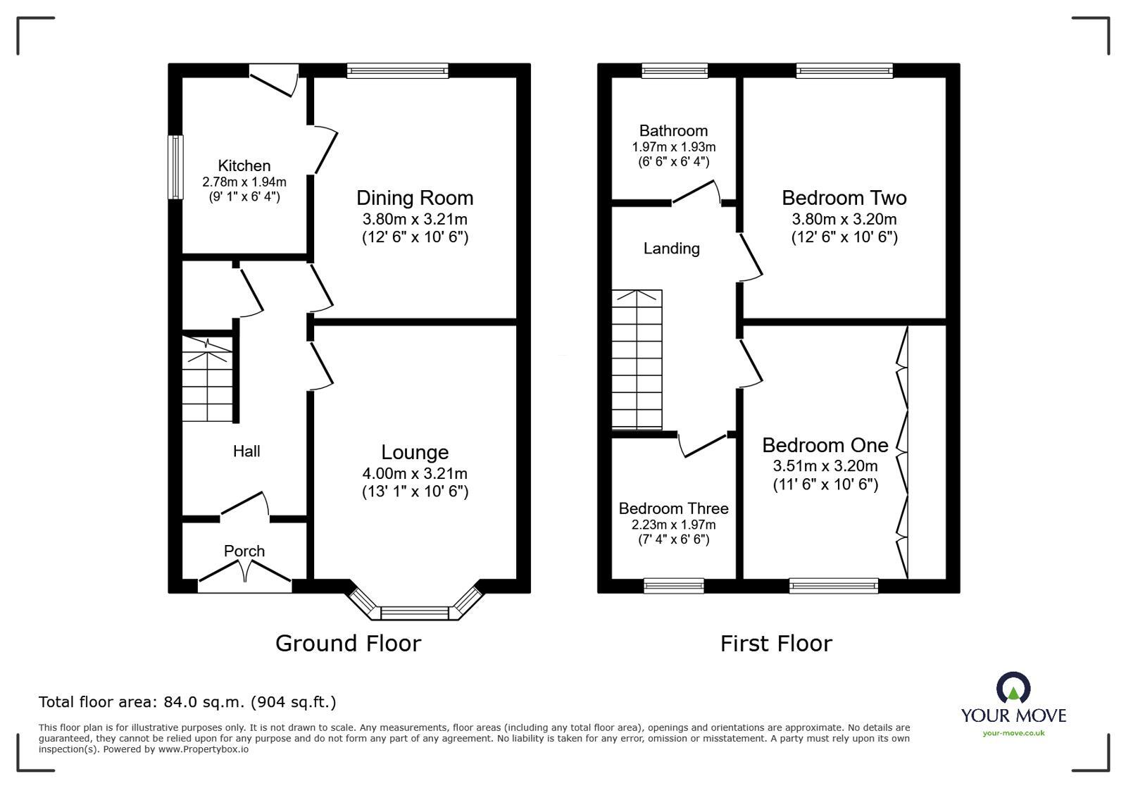 Floorplan of 3 bedroom Semi Detached House for sale, Netherley Road, Hinckley, Leicestershire, LE10