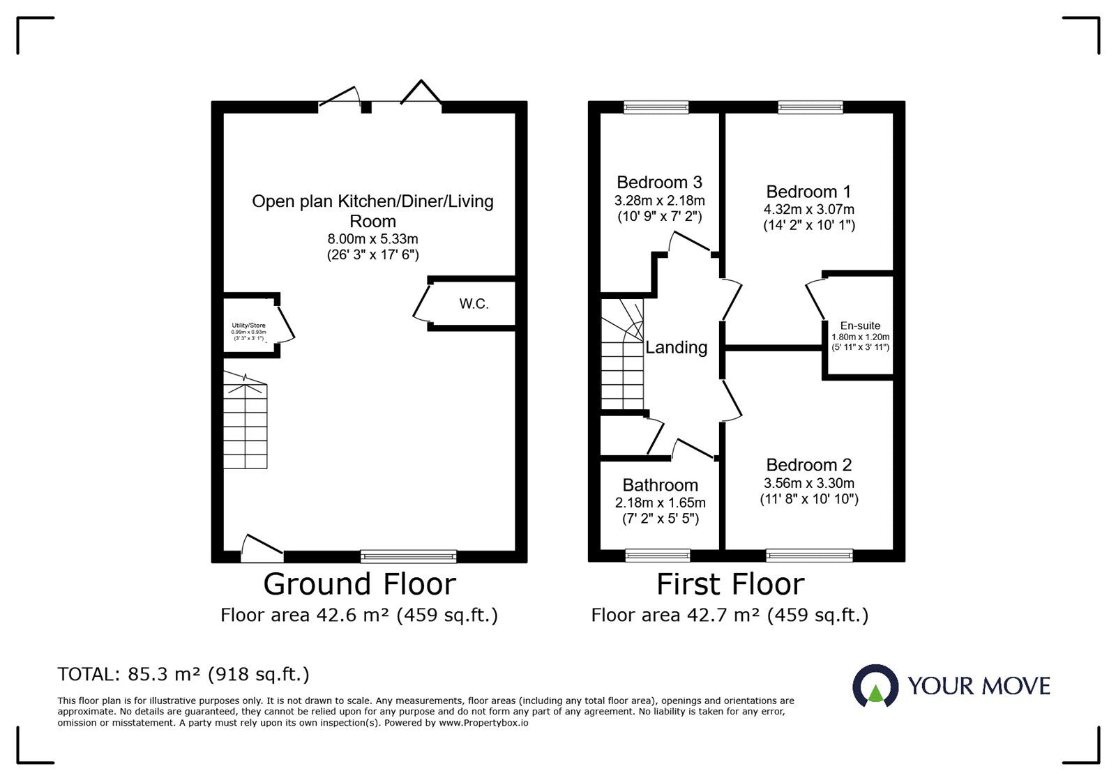 Floorplan of 3 bedroom Semi Detached House for sale, Stepping Stones Avenue, Earl Shilton, Leicestershire, LE9