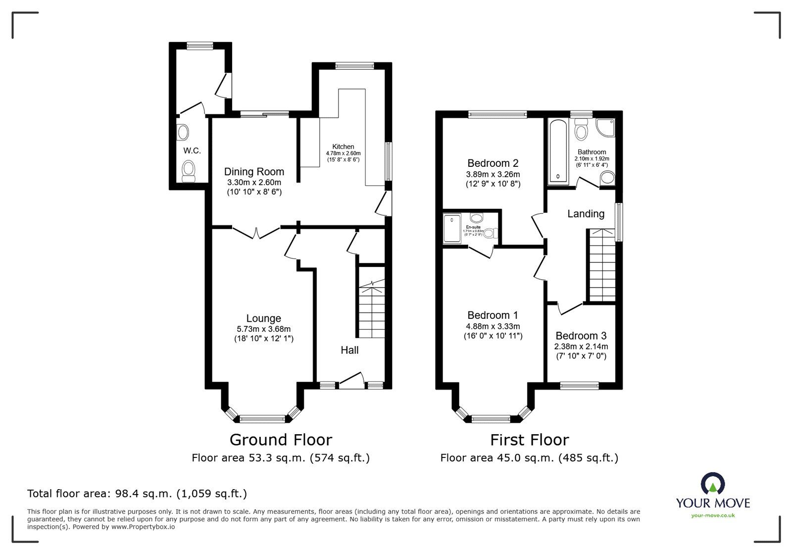 Floorplan of 3 bedroom Detached House for sale, Nutts Lane, Hinckley, Leicestershire, LE10