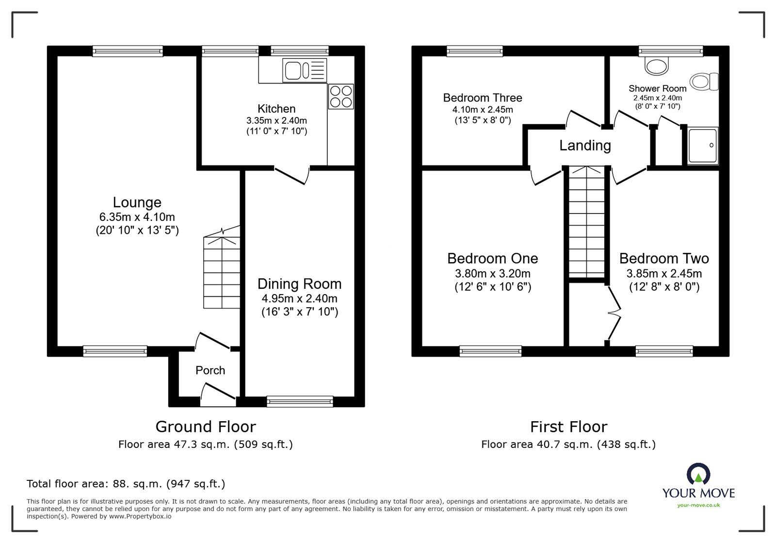 Floorplan of 3 bedroom Mid Terrace House for sale, Kings Walk, Earl Shilton, Leicestershire, LE9
