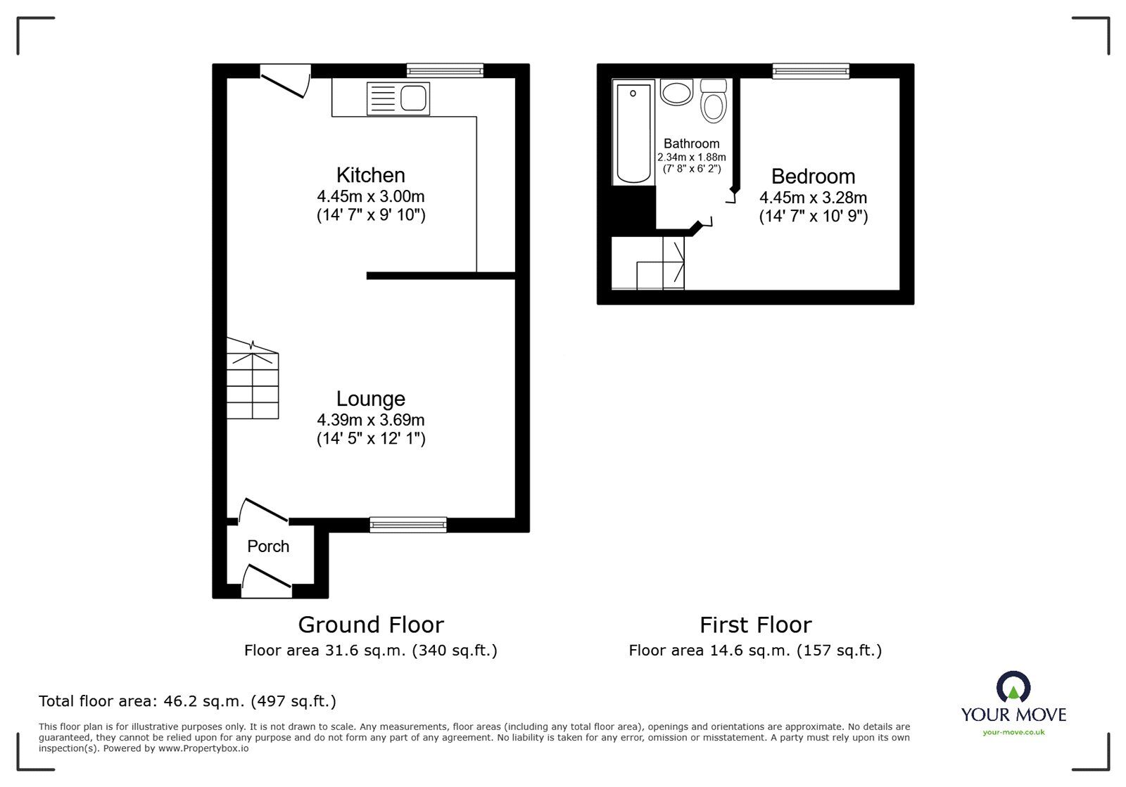 Floorplan of 1 bedroom Mid Terrace House for sale, Pyeharps Road, Burbage, Leicestershire, LE10