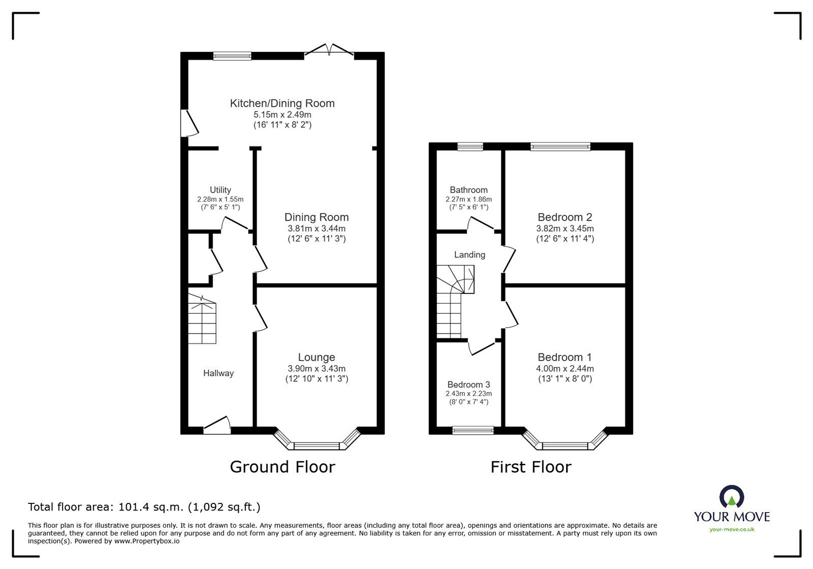 Floorplan of 3 bedroom Semi Detached House for sale, Barrie Road, Hinckley, Leicestershire, LE10