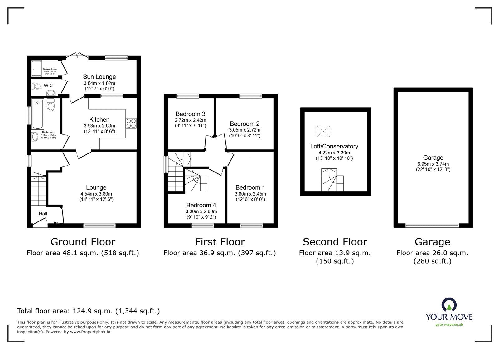 Floorplan of 4 bedroom Semi Detached House for sale, Keats Lane, Earl Shilton, Leicestershire, LE9
