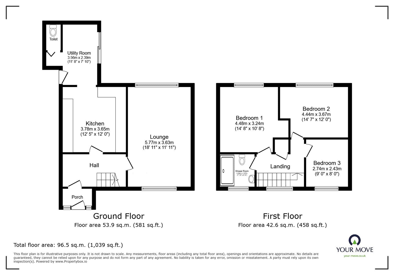 Floorplan of 3 bedroom Semi Detached House for sale, Brookside, Burbage, Leicestershire, LE10