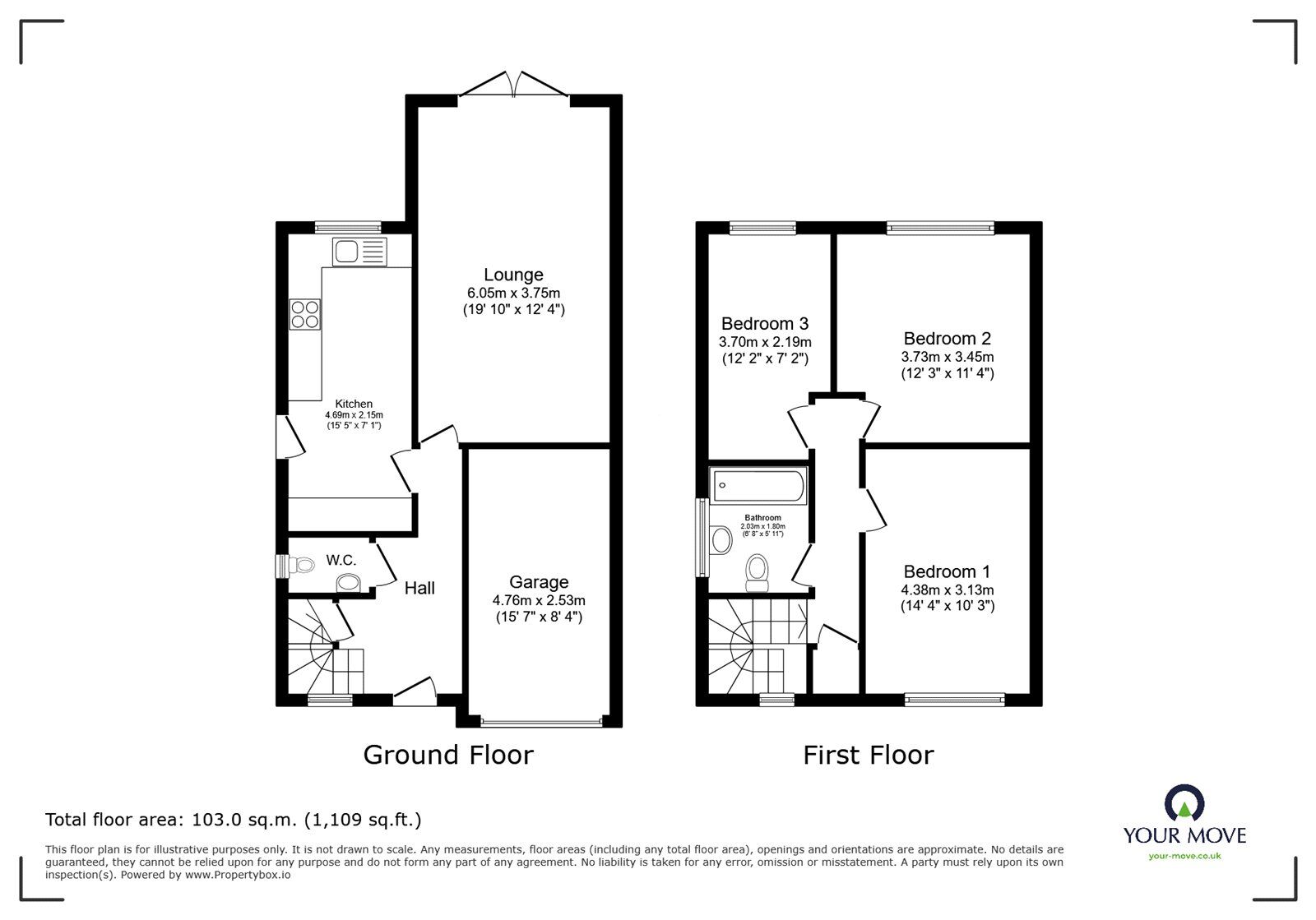 Floorplan of 3 bedroom Detached House for sale, Keats Lane, Earl Shilton, Leicestershire, LE9