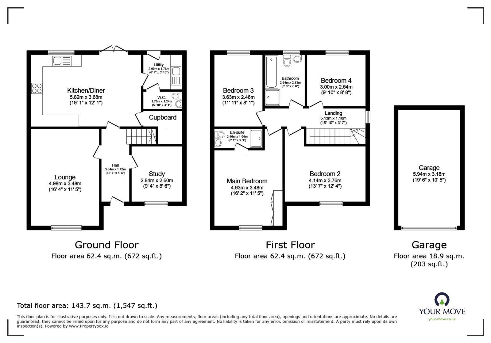 Floorplan of 4 bedroom Detached House for sale, Frezenberg Close, Burbage, Leicestershire, LE10