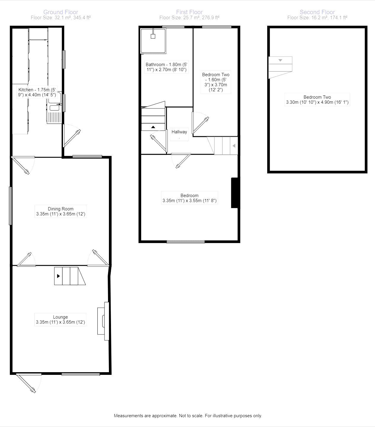 Floorplan of 3 bedroom End Terrace House to rent, Manor Street, Hinckley, Leicestershire, LE10