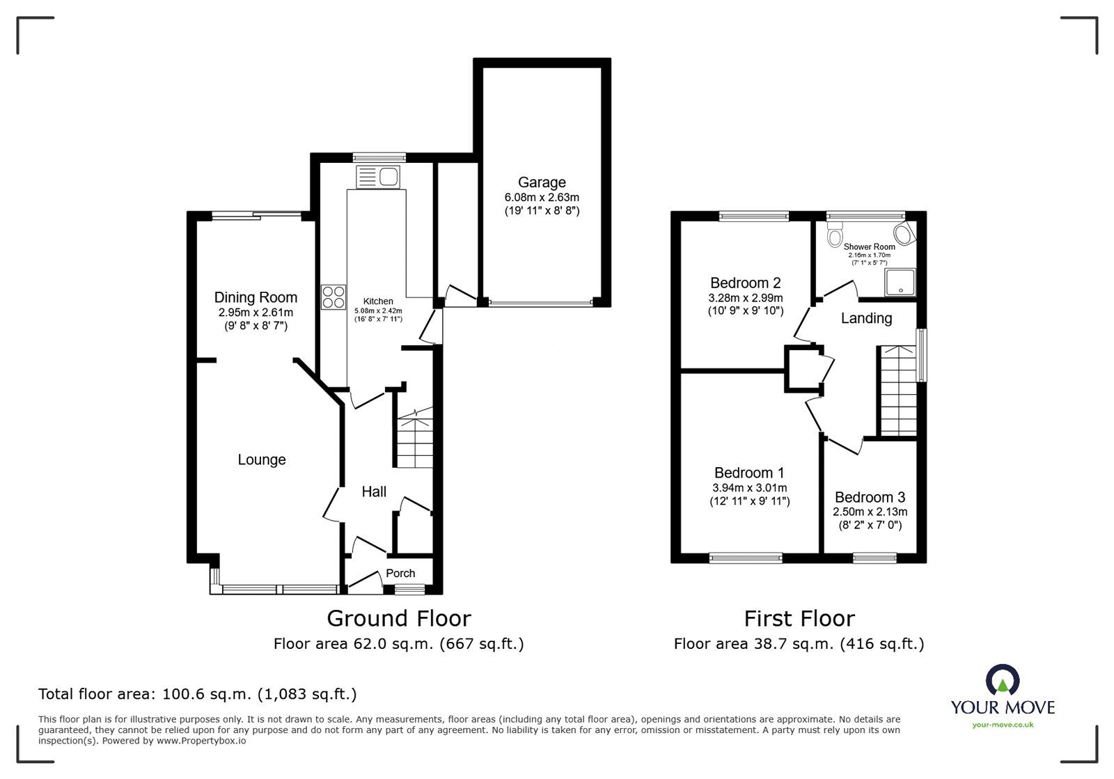 Floorplan of 3 bedroom Detached House for sale, Bearsden Crescent, Hinckley, Leicestershire, LE10