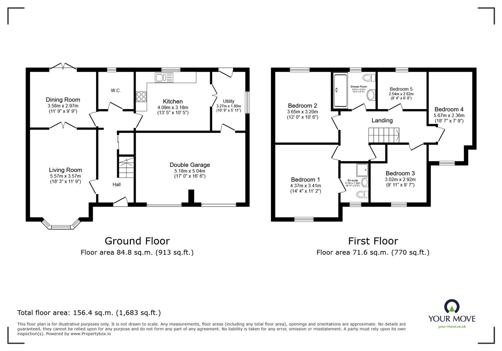 Floorplan of 5 bedroom Detached House to rent, Abbotsbury Way, Nuneaton, Warwickshire, CV11
