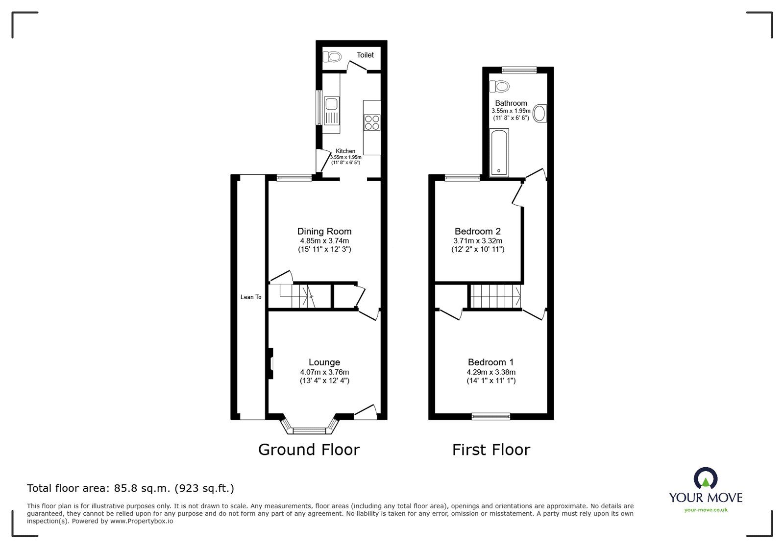 Floorplan of 2 bedroom End Terrace House for sale, Factory Road, Hinckley, Leicestershire, LE10