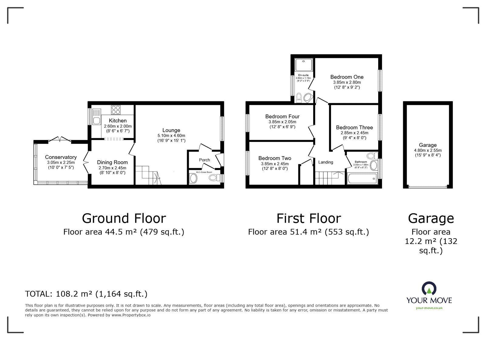 Floorplan of 4 bedroom Link Detached House for sale, Applebees Meadow, Hinckley, Leicestershire, LE10