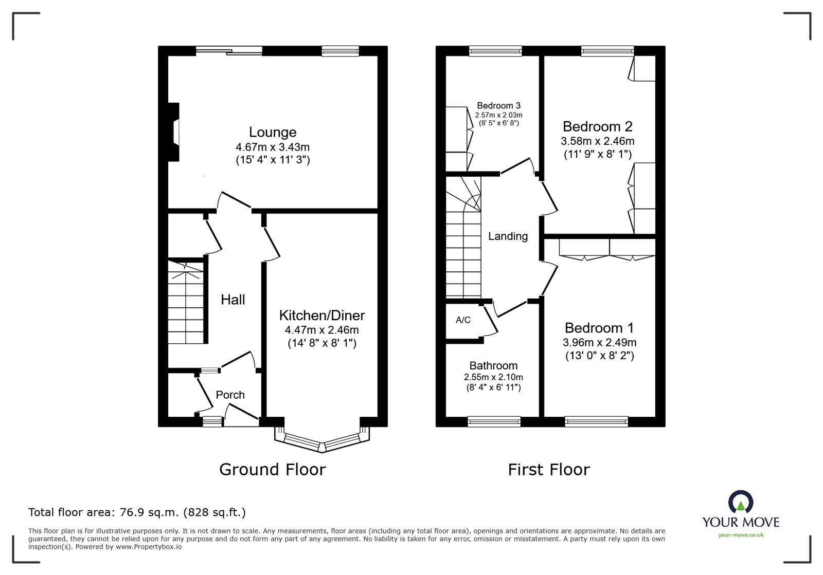 Floorplan of 3 bedroom Mid Terrace House for sale, Park Close, Earl Shilton, Leicestershire, LE9