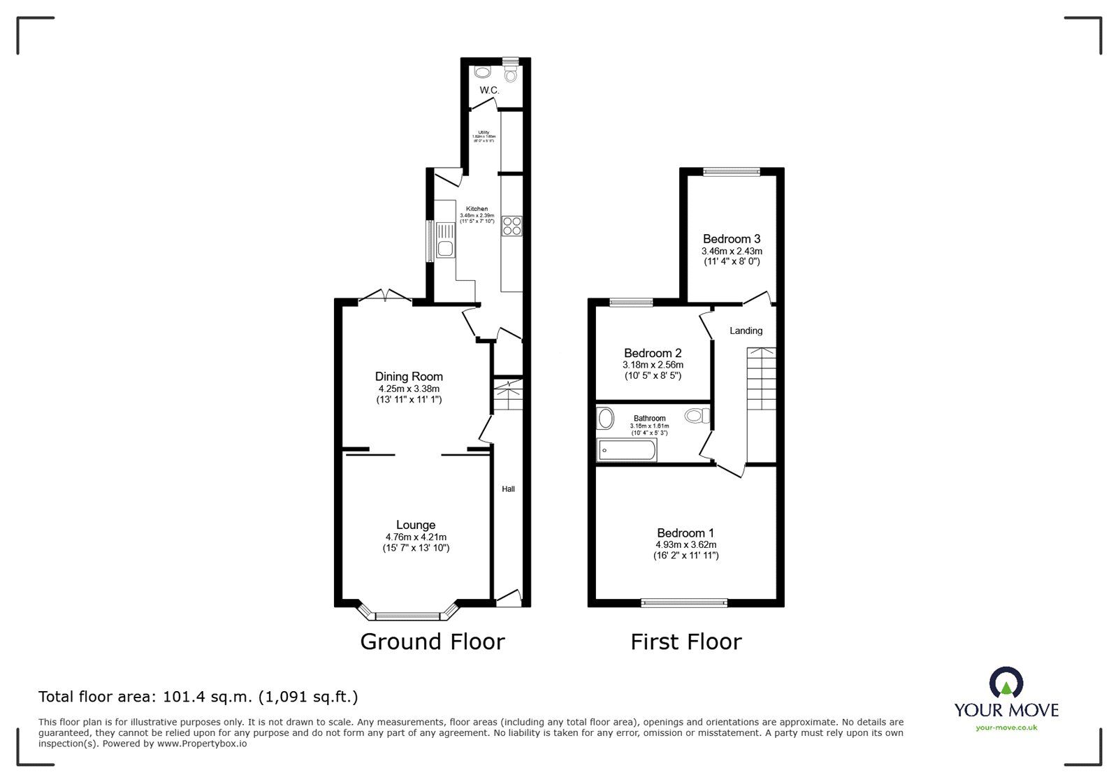Floorplan of 3 bedroom Mid Terrace House for sale, Factory Road, Leicestershire, LE10