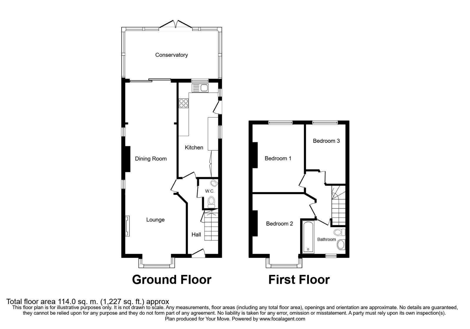 Floorplan of 3 bedroom Detached House for sale, Equity Road East, Earl Shilton, Leicestershire, LE9