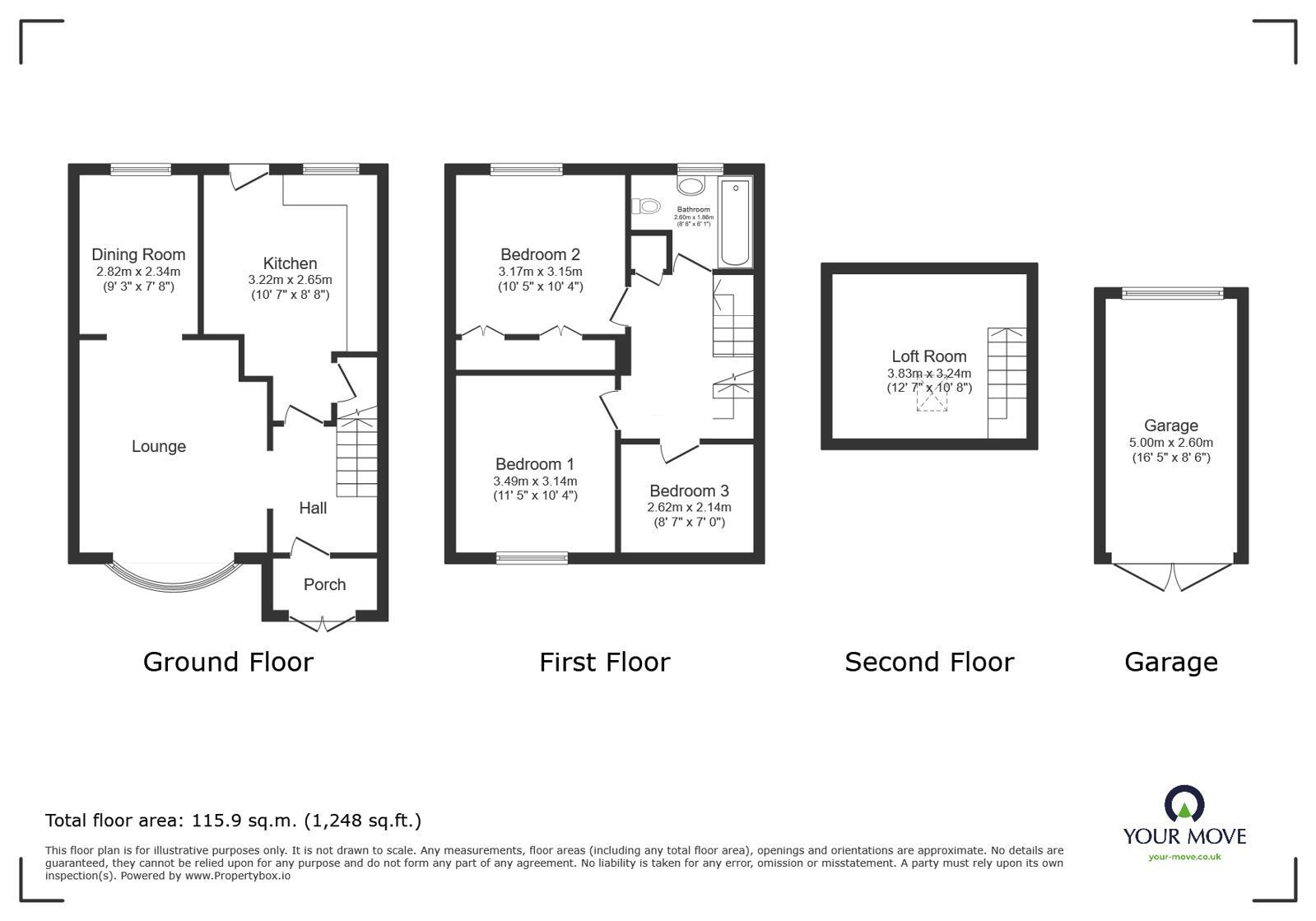 Floorplan of 3 bedroom Semi Detached House for sale, Roseway, Stoke Golding, Leicestershire, CV13