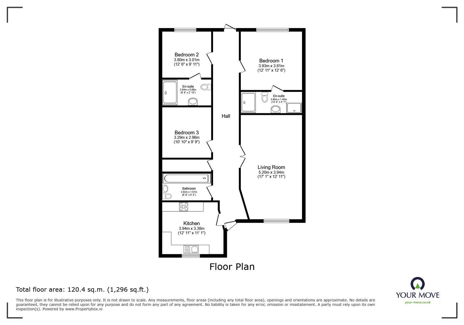 Floorplan of 3 bedroom Detached Bungalow to rent, Wardens Walk, Leicester Forest East, Leicestershire, LE3