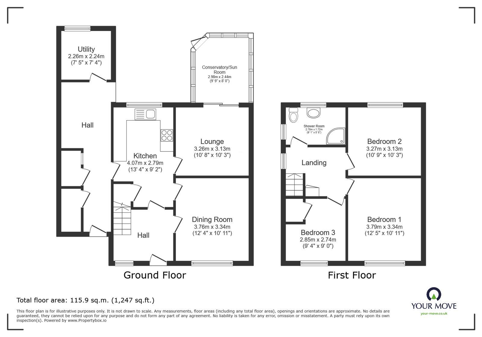 Floorplan of 3 bedroom Semi Detached House for sale, Alexander Gardens, Hinckley, Leicestershire, LE10