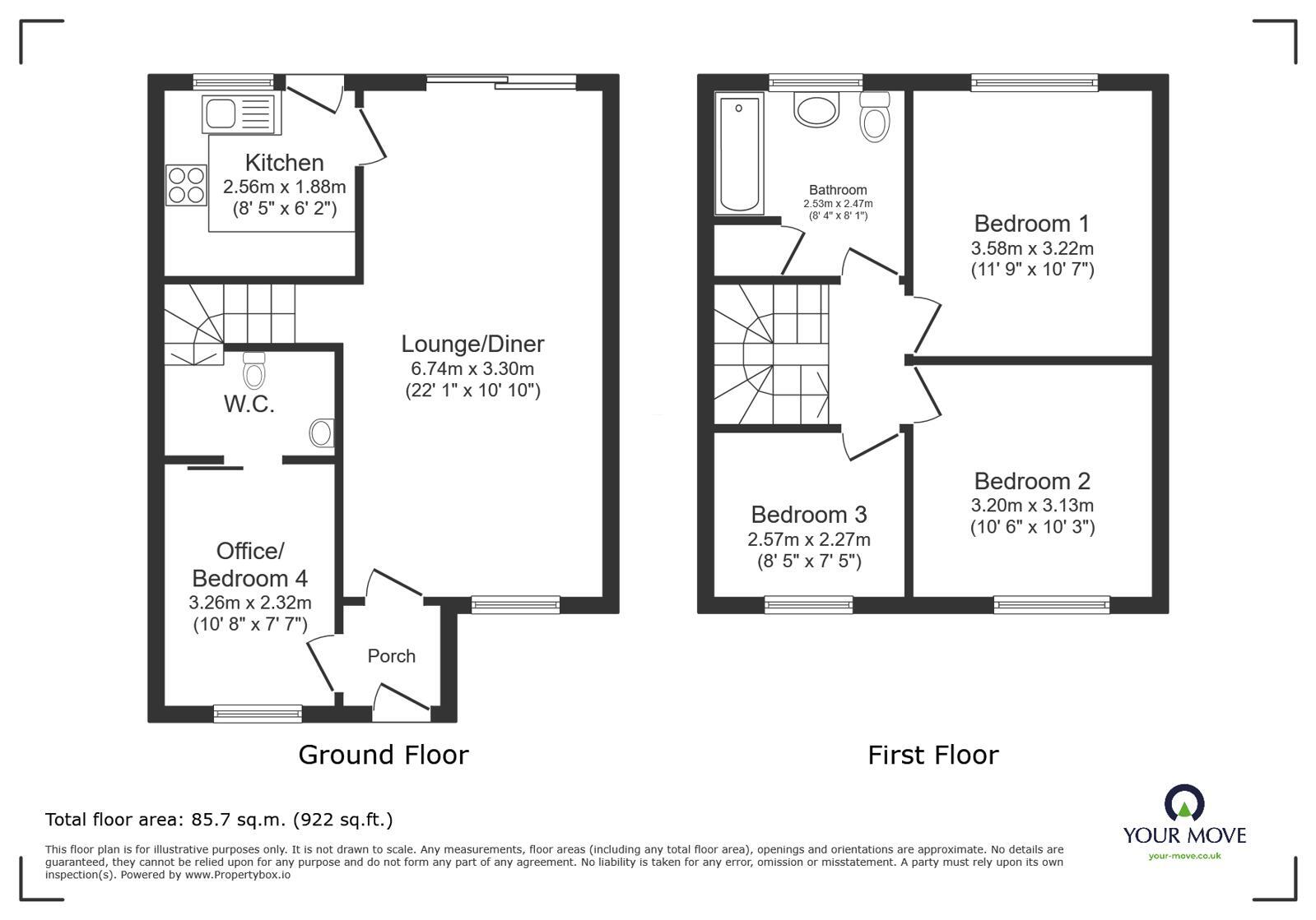 Floorplan of 3 bedroom Semi Detached House for sale, Landseer Drive, Hinckley, Leicestershire, LE10