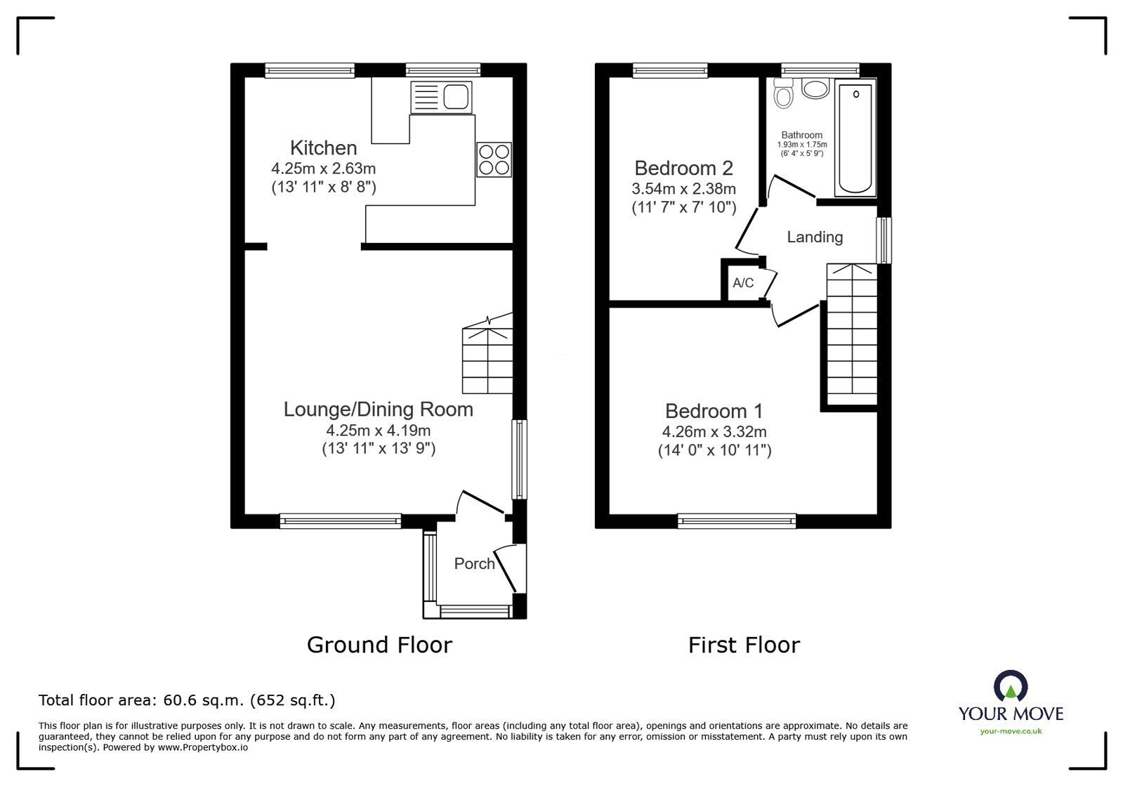 Floorplan of 2 bedroom Semi Detached House for sale, Glenbarr Close, Hinckley, Leicestershire, LE10