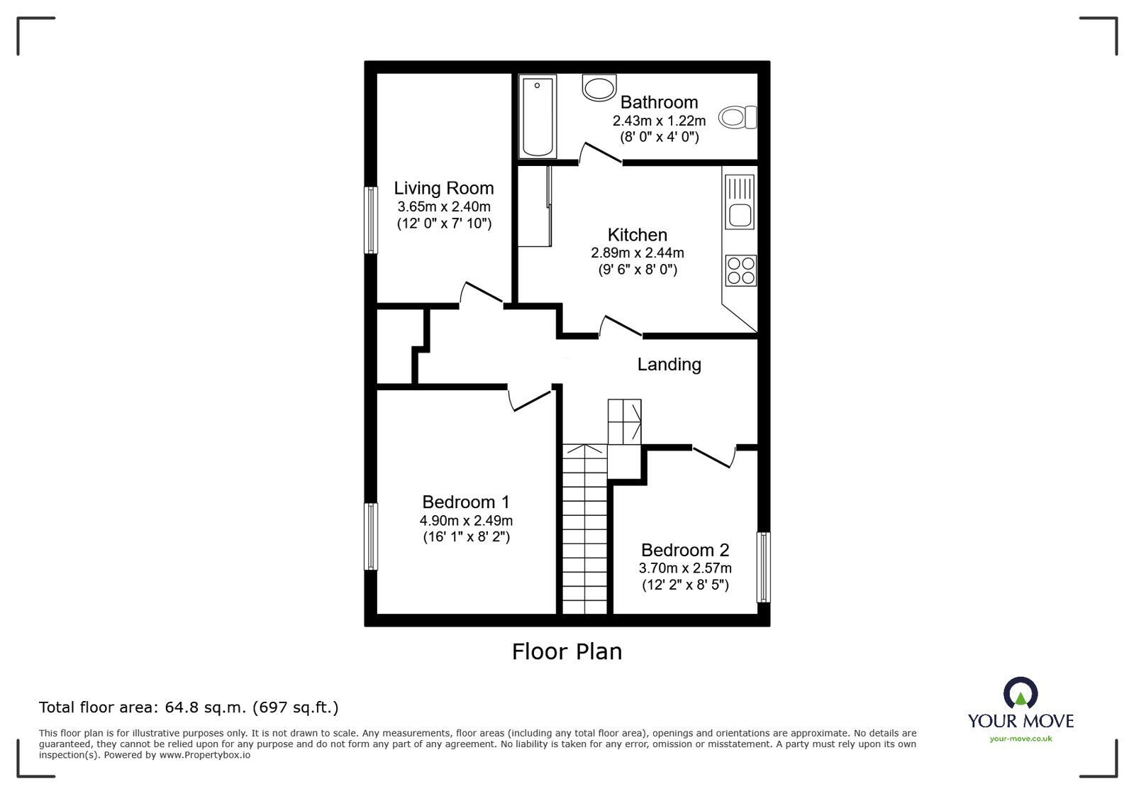 Floorplan of 2 bedroom Flat to rent, Regent Street, Hinckley, Leicestershire, LE10