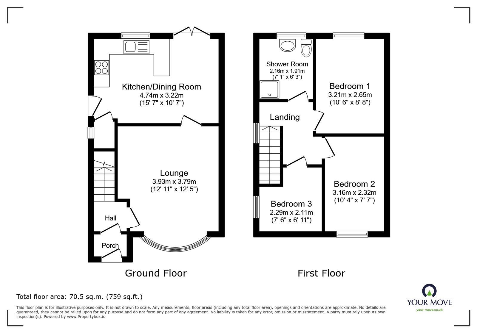 Floorplan of 3 bedroom Semi Detached House for sale, Ashby Road, Hinckley, Leicestershire, LE10