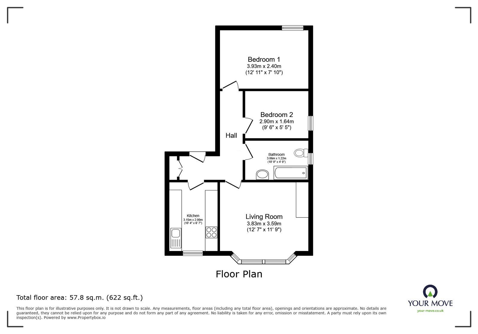 Floorplan of 2 bedroom Flat to rent, Clarence Road, Hinckley, Leicestershire, LE10