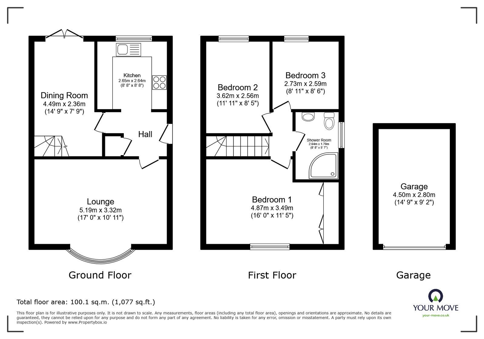 Floorplan of 3 bedroom Link Detached House for sale, Portland Drive, Hinckley, Leicestershire, LE10