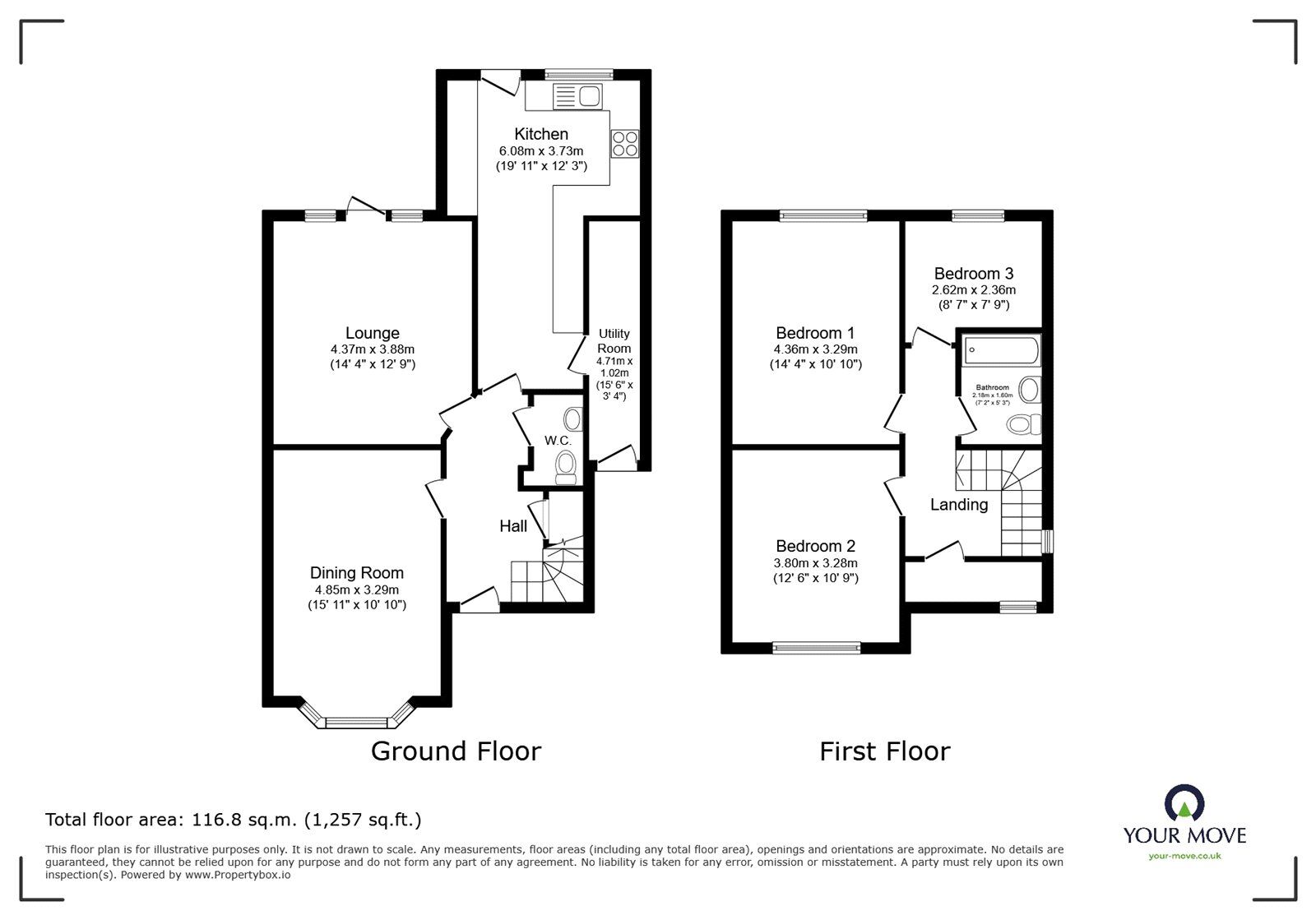 Floorplan of 3 bedroom Semi Detached House for sale, Spa Lane, Hinckley, Leicestershire, LE10