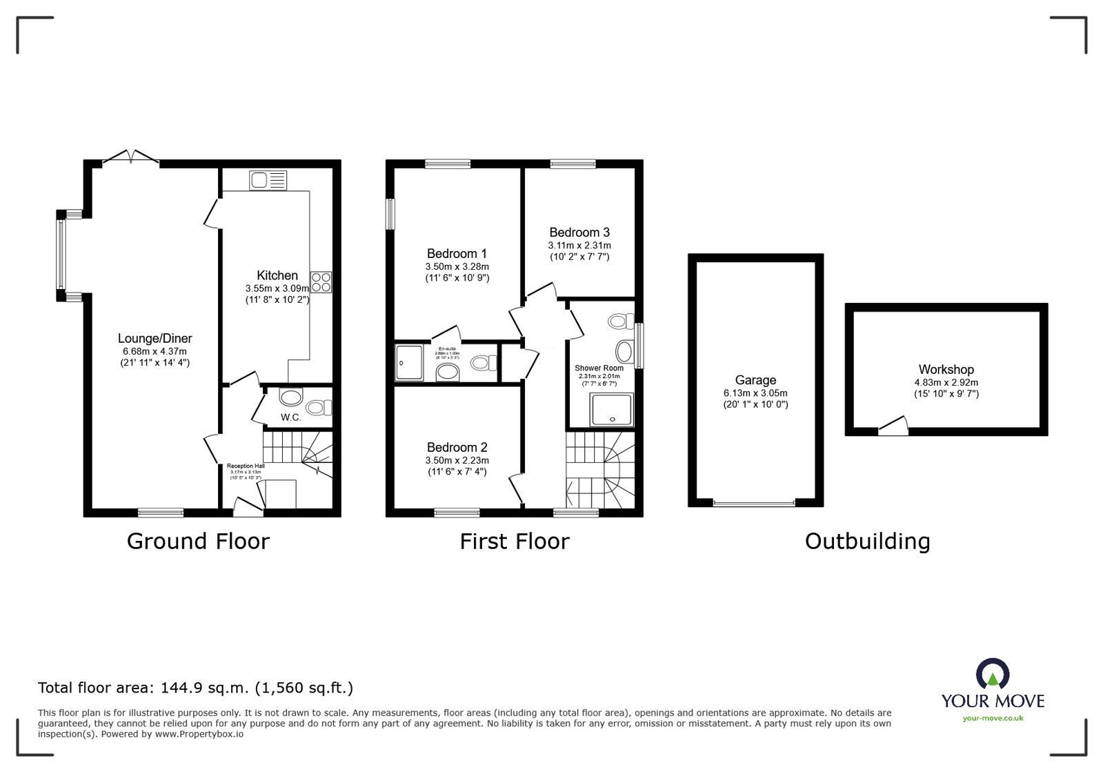 Floorplan of 3 bedroom Detached House for sale, Kinross Way, Hinckley, Leicestershire, LE10
