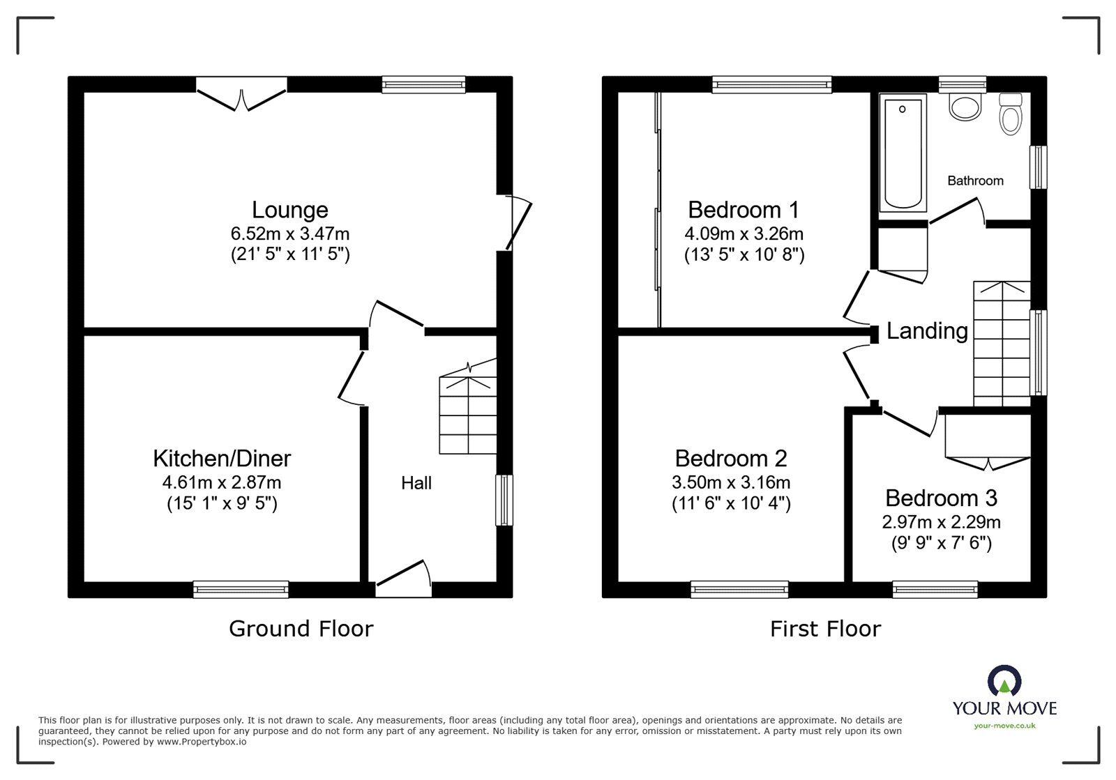 Floorplan of 3 bedroom Semi Detached House for sale, Holt Road, Burbage, Leicestershire, LE10