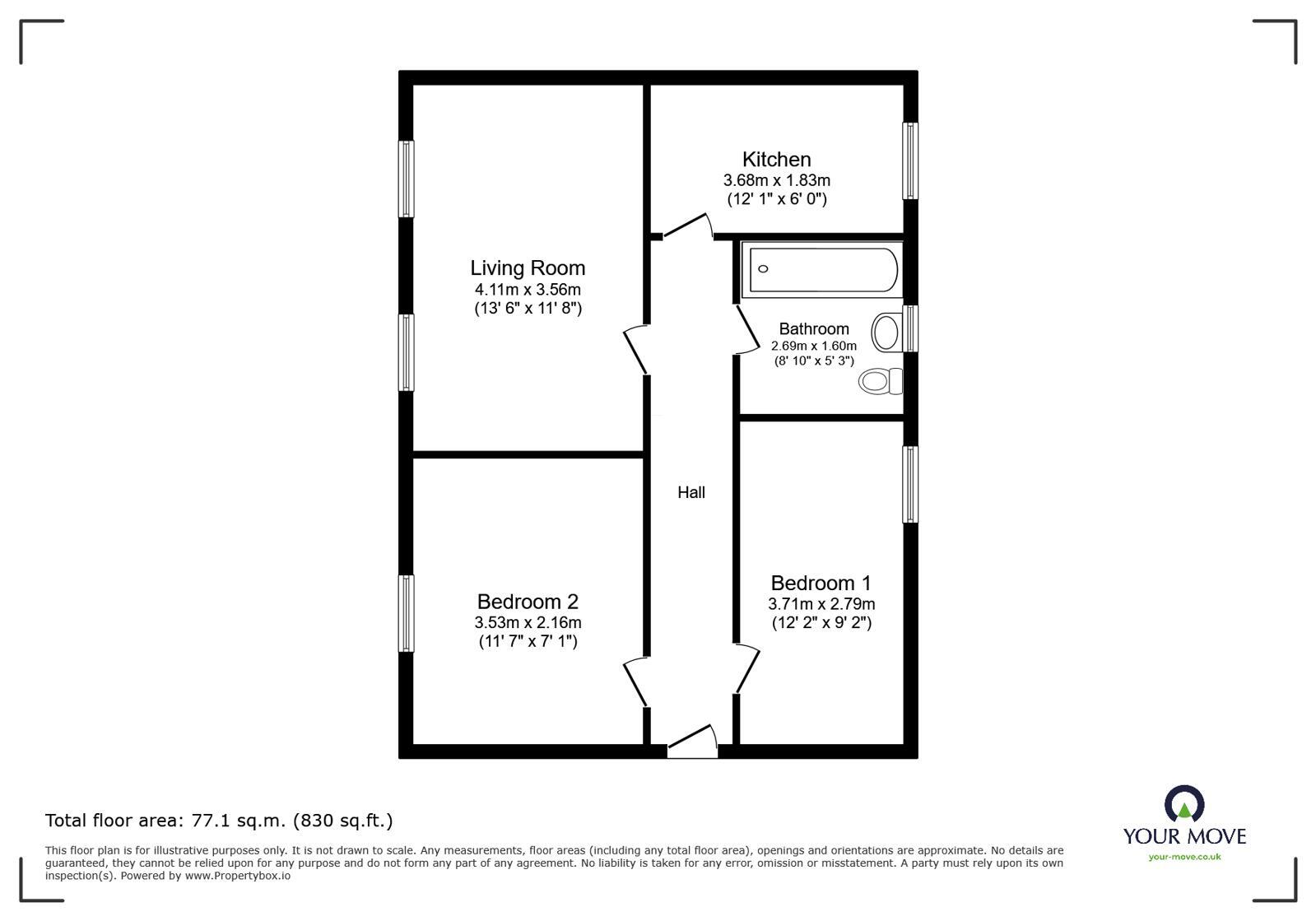 Floorplan of 2 bedroom Flat to rent, Station Road, Hinckley, Leicestershire, LE10