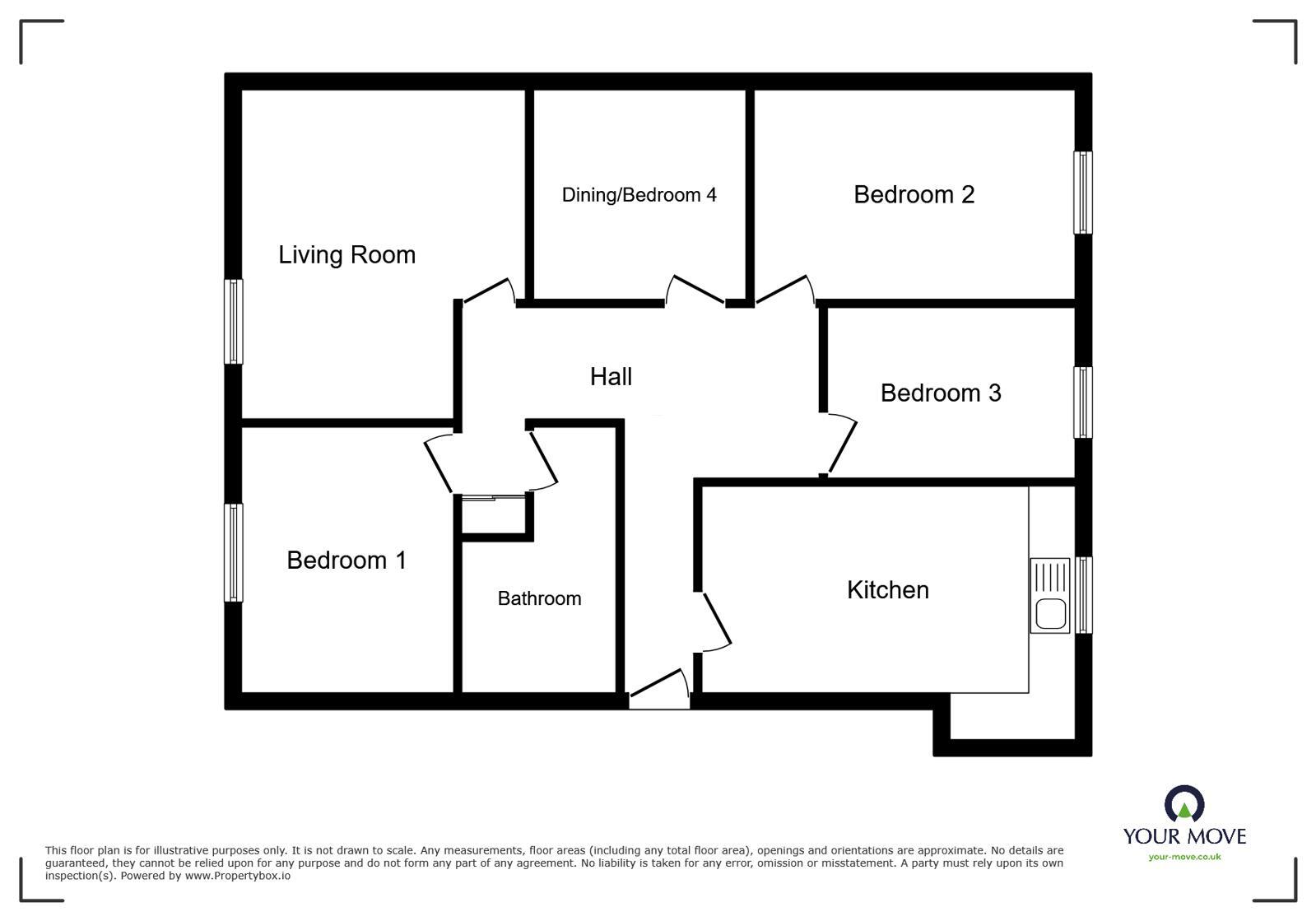 Floorplan of 3 bedroom Flat to rent, The Hollow, Earl Shilton, United Kingdom, LE9