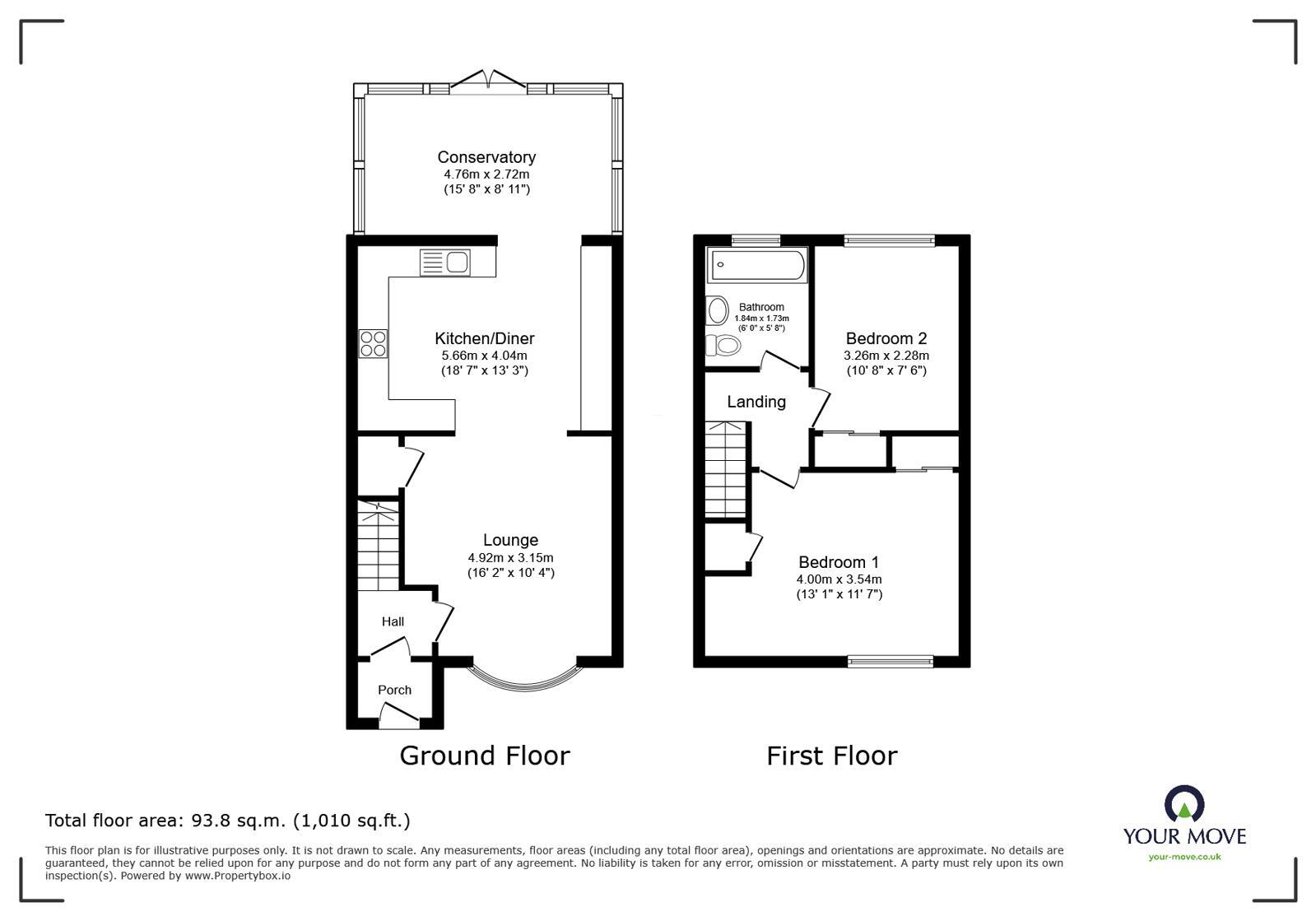Floorplan of 2 bedroom Mid Terrace House for sale, Twycross Road, Burbage, Leicestershire, LE10