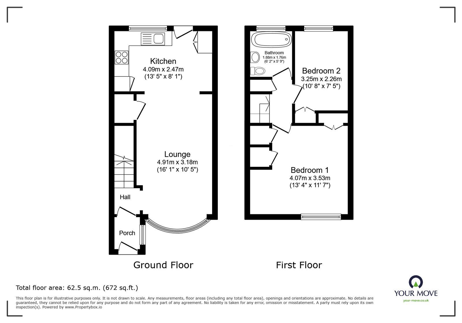 Floorplan of 2 bedroom End Terrace House for sale, Twycross Road, Burbage, Leicestershire, LE10