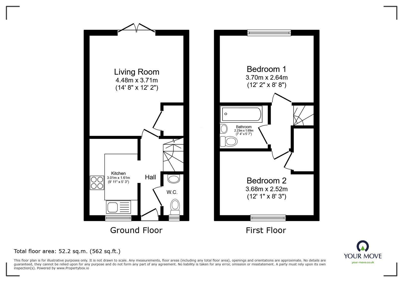 Floorplan of 2 bedroom Mid Terrace House for sale, Sansome Drive, Hinckley, Leicestershire, LE10