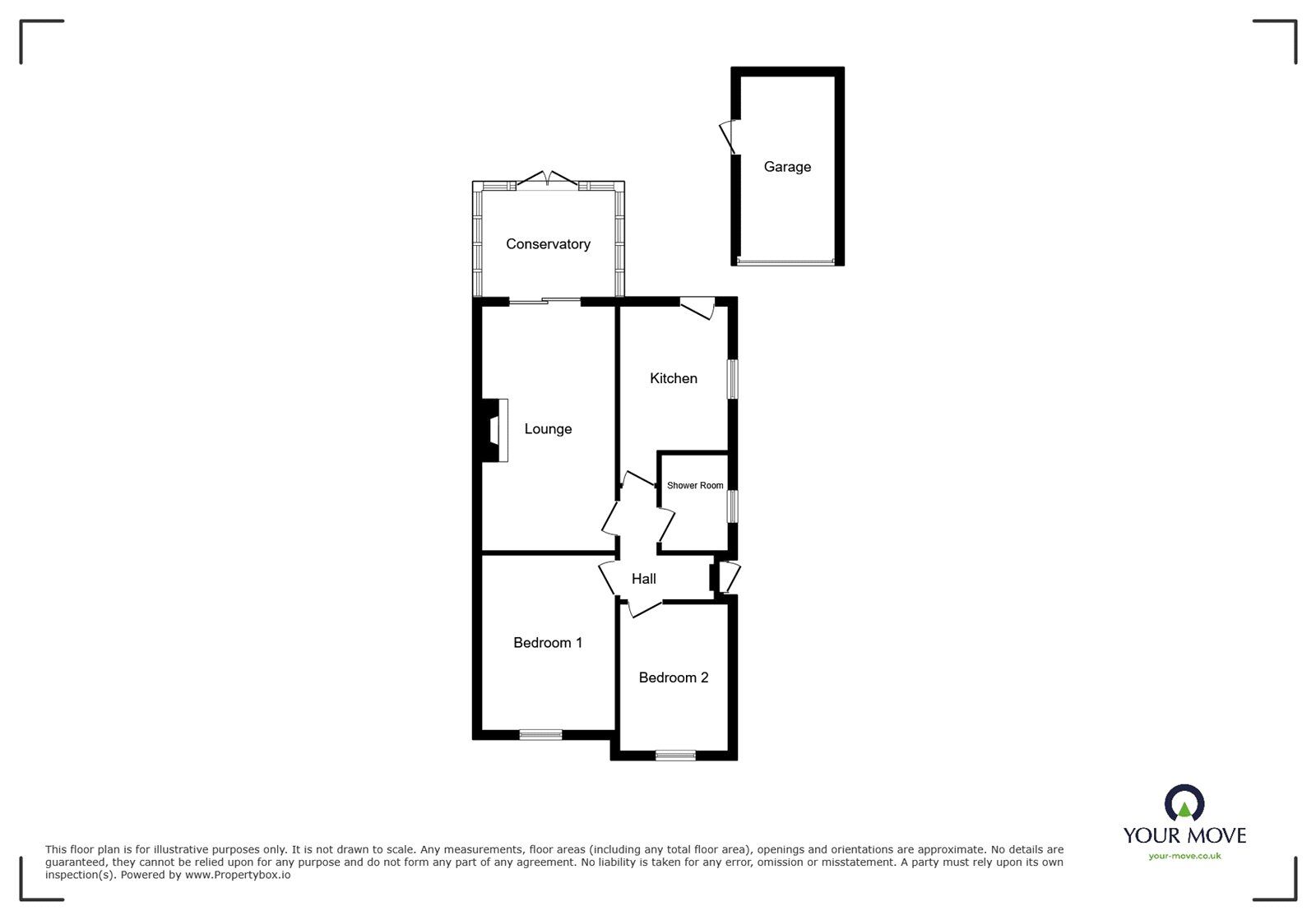 Floorplan of 2 bedroom Detached Bungalow for sale, Andrew Close, Stoke Golding, Leicestershire, CV13