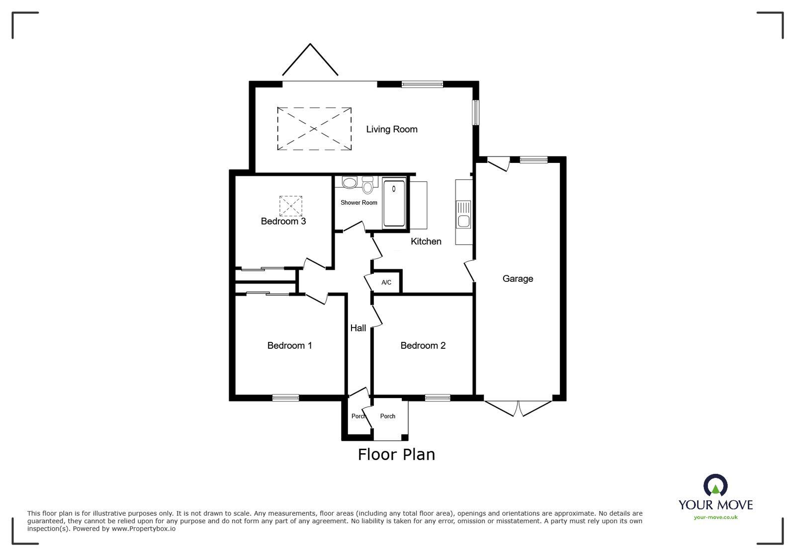Floorplan of 3 bedroom Detached Bungalow for sale, Grange Drive, Burbage, Leicestershire, LE10
